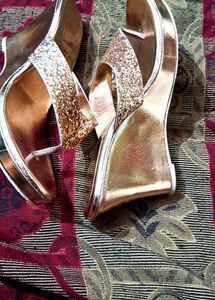 Gold Glitter Wedges