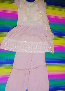 Pink Embellished Sharara Dress