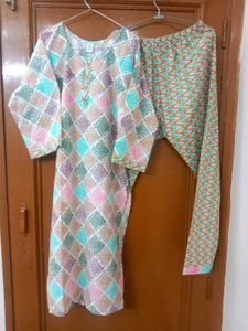 Printed Cord Set/ Kurti Plazzo