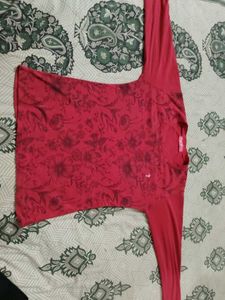 Red Floral Long Sleeve Shirt