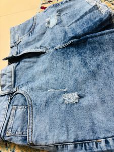 Distressed Denim Shorts