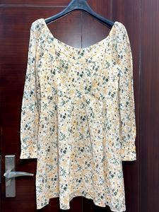 Floral Mini Dress with Long Sleeves