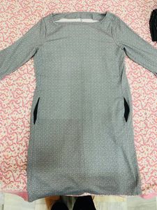 Grey Printed Casual Dress