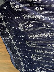 W Navy Blue Printed Dupatta