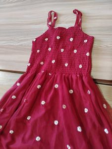 combo of Maroon Floral Dress with matching jacket