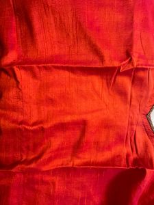 Orange Raw Silk Kurti