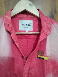 Men Short Pink Kurta