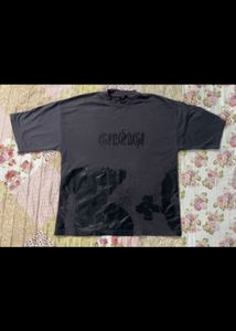 T-shirt Genrage Charcoal Ghost Print Boxy (280gsm)