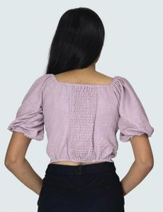 Purple Puff Sleeve Top