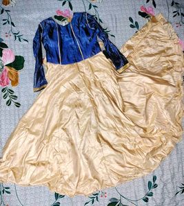 Embroidered Blue &amp; Gold Gowns