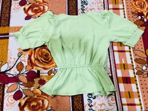 Light Green Button-Down Blouse