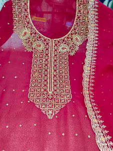 Elegant Maroon Embroidered Salwar Suit