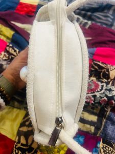 White Jute Sling Bag