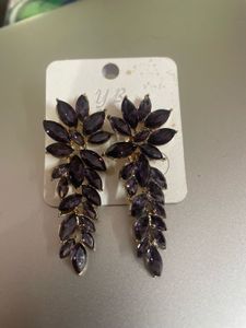 Purple Crystal Chandelier Earrings