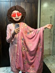 pink kurta set 3 piece