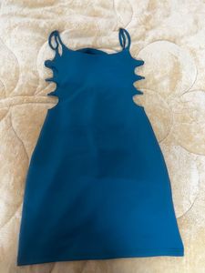 Blue Cutout Mini Dress