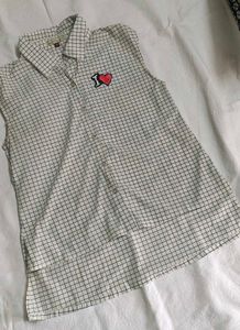 Checkered Sleeveless Shirt