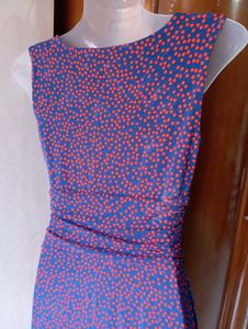 Blue &amp; Red Polka Dot Dress