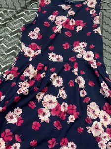Floral Printed Knee Length Fit N Flare Dress