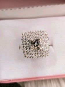 Sparkling Square Cocktail Ring