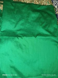 Silk Green Sari with Gold Accents