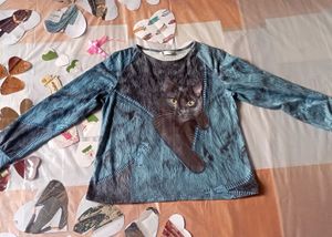 Sweatshirt  3D Print Cat Pattern T-shirt Top Casua