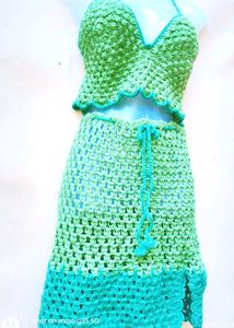 Crocheted Co-Ord Set, Skirt And Top
