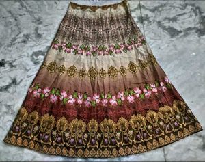 Kalamkari  Printed Silk Skirt