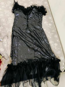 Full Black Sequin Dress