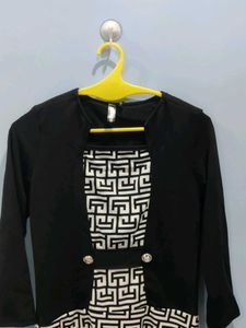 Geometric Print Bodycon Dress with Blazer