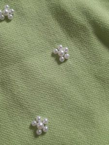 Green Pearl Embellished Tank Top