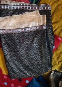 Elegant Black &amp; Gold Saree