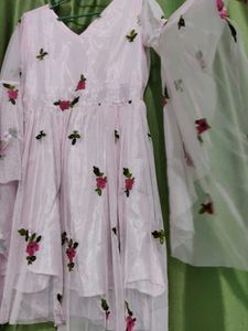 Pink Floral Embroidered Dress