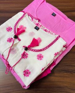Dress With Jacket  In Rich Pure Cotton