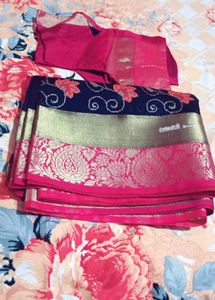 Handloom SilkElegant Navy Blue Saree