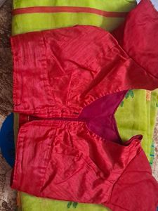 Elegant Green Saree with stitched blouse