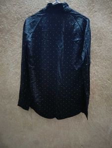 Black Polka Dot Button-Down