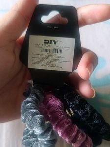 Combo Offer Of 7 Velvet Hair Tie Set - DIY Brand