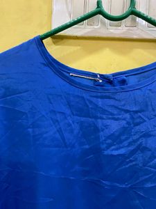 Blue Satin Top Fits Till 44
