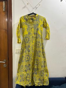 LIBAS Yellow Printed Kurta