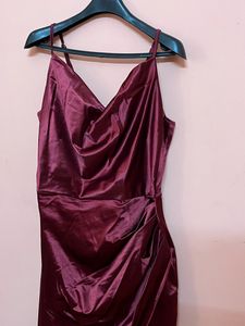 Sale ❗️burgandy Satin Slip Dress