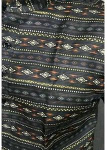 Stylish Printed Shirt Kurta Black Geometric