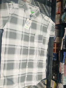 Stylish Grey Checked Shirt