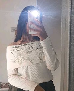 Stylish Cream Long Sleeve Top