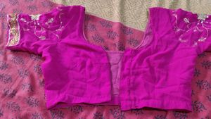 Pink Embroidered Saree