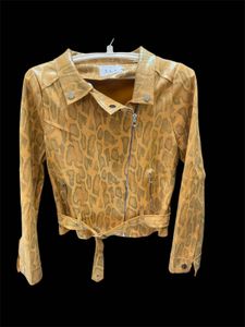 Snake Print Leather Jacket