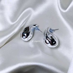 Drop Statement Silver Earrings