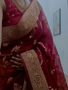 Elegant Maroon Banarasi Saree