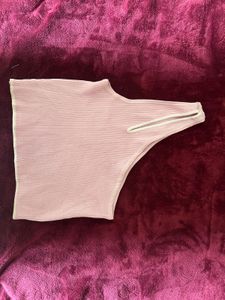 Pink One-Shoulder Tank Top