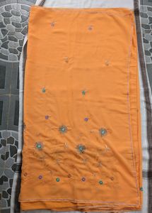 Orange Georgette Saree